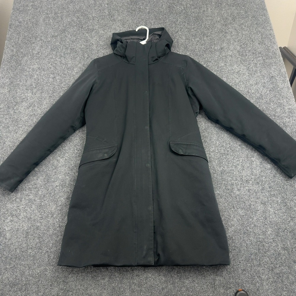Patagonia Jacket Womens M Black Polyester H2No Down Insulated Hooded Gorpcore